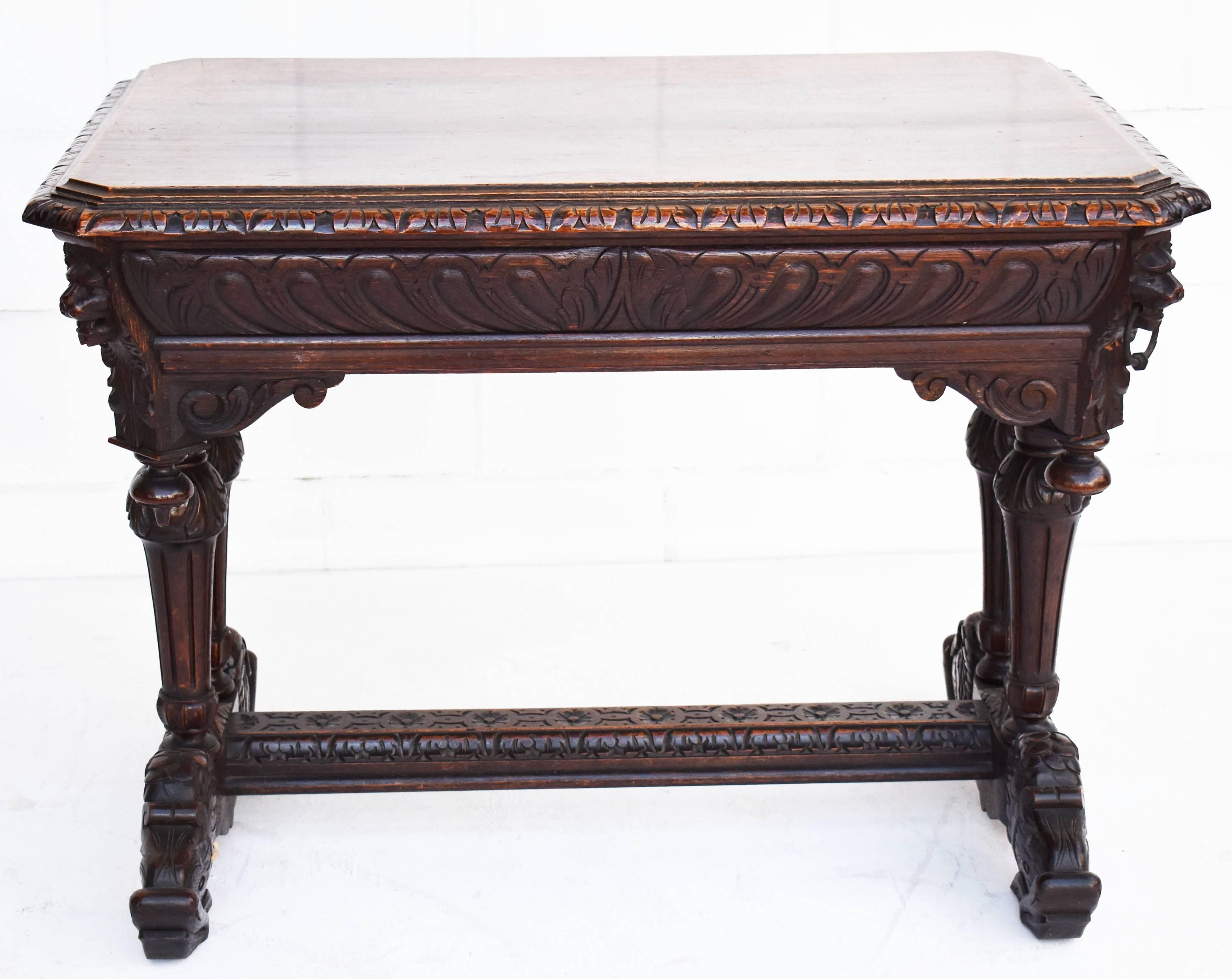 19th Century Victorian Carved Oak Centre Table 4