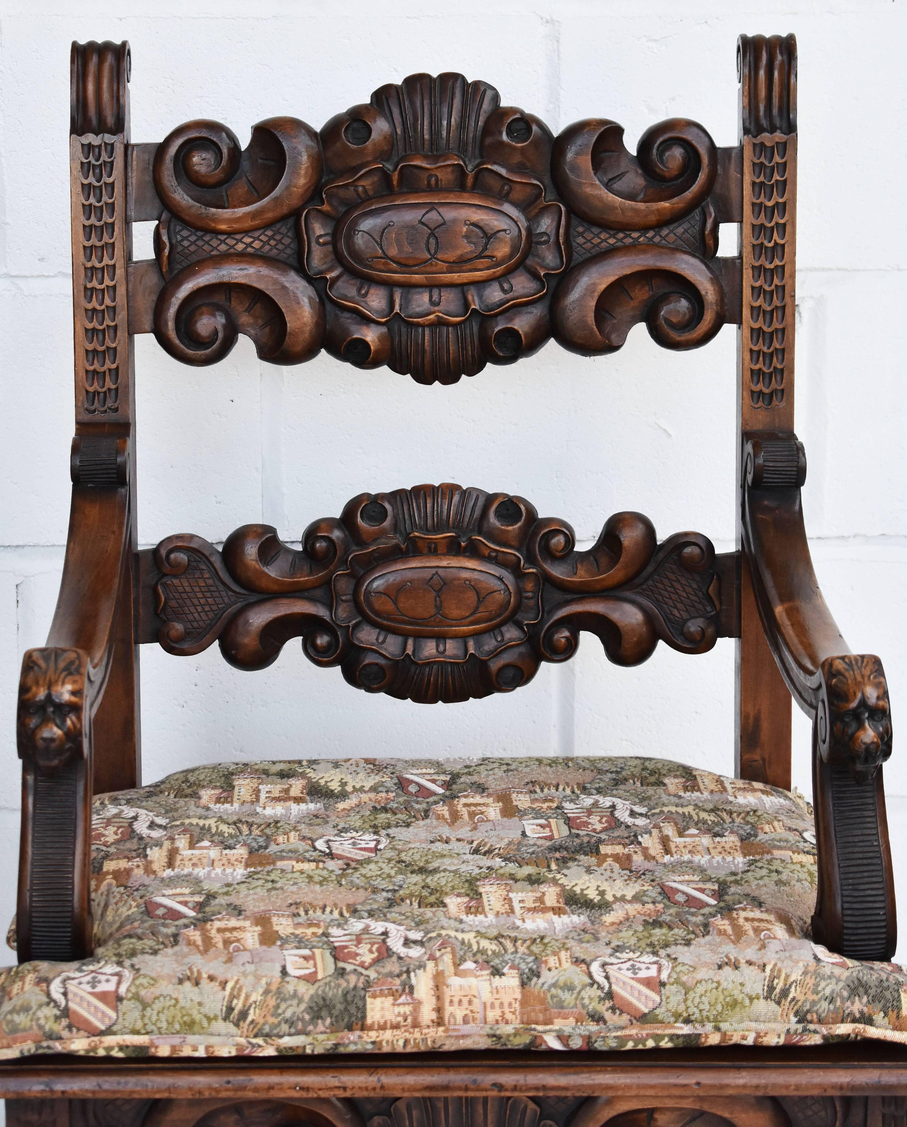 Victorian 19th Century Carved Oak Lounge Suite
