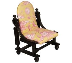 Early 20th Century Pair Armchairs solid Ebonized Walnut restored new upholstered