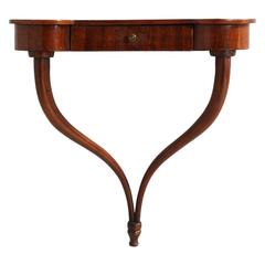 Small Art Deco Wall Console Guglielmo Ulrich Style in Mahogany Walnut Veneered