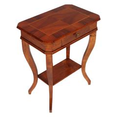 19th Century Walnut Saber Legs Small Table Bedside Top Walnut Applied and Inlaid 5