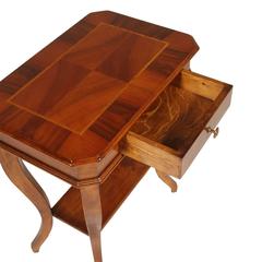 19th Century Louis XV small table saber legs, in walnut, walnut veneered top