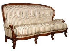 19th Century Venetian Baroque Sofa, Settee,  Hand-Carved walnut