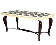 Mahogany French Art Deco Jules Leleu Manner Dining Room Table period 1920s