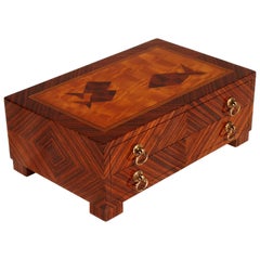 Early 20th Century Wooden Box Macassar Ebony venered for Jewelry Cantù atributet