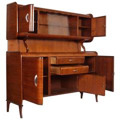 Mid-Century Credenza Palazzi del Mobile with Showcase , Paolo Buffa atributed