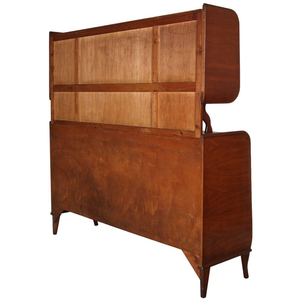 20th Century Mid-Century Credenza Palazzi del Mobile with Showcase , Paolo Buffa atributed For Sale