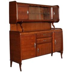 Mid-Century Credenza Sideboard Cantù Production with Showcase Art Deco Walnut 9