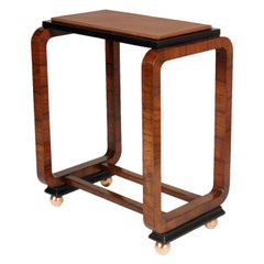 Art Deco Console , Side Table by Osvaldo Borsani Burr Walnut, Top in Leatherette Art Deco Console , Side Table by Osvaldo Borsani Burr Walnut, Top in Leatherette