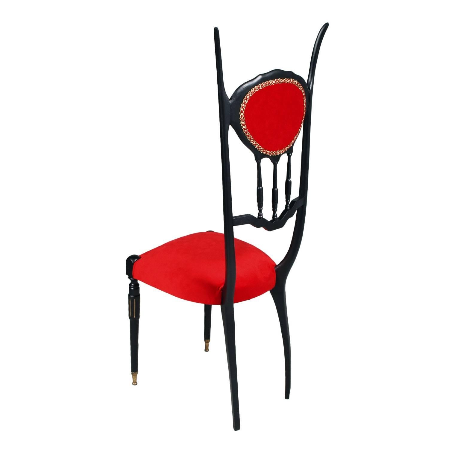 Ein Paar eklektische Chiavarine-Stühle des frühen 20. Jahrhunderts, Designer Carlo Molino im Zustand „Gut“ im Angebot in Vigonza, Padua