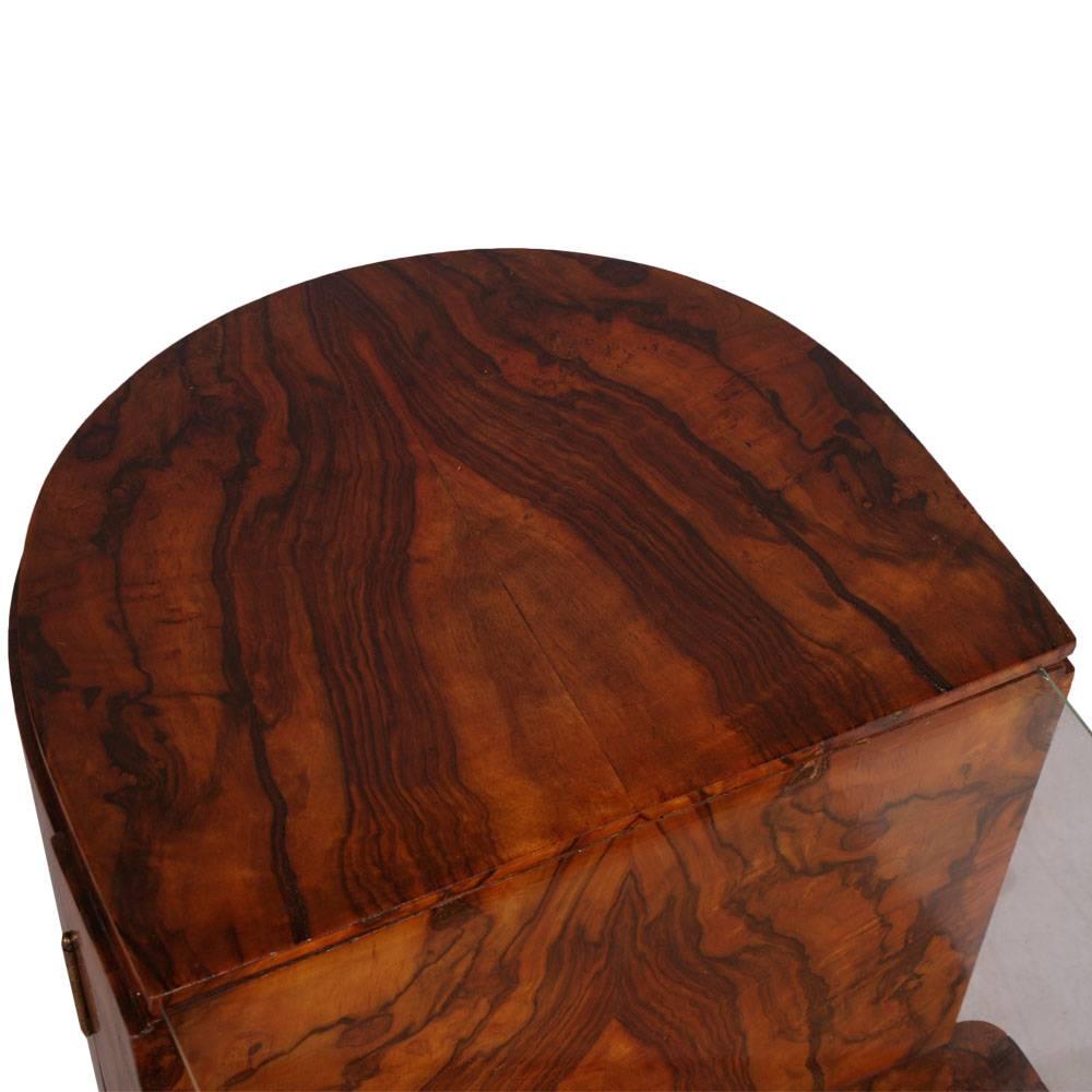 Art Deco Osvaldo Borsani Fabulous Side Table Cabinet Console in Burl Walnut In Good Condition In Vigonza, Padua