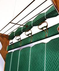 Mid-Century Italien Garderobenständer, Ico Parisi zugeschrieben, Buche, mit plastisch gestaltetem Fabic