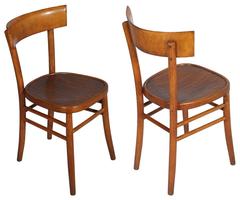 Italian Mid-Century Modern Six Chairs in wood of beech,  by I.S.A. Bergamo