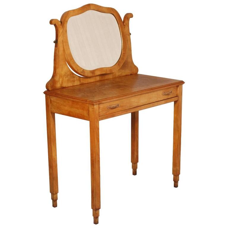 MidCentury Modern Art Deco Vanity Desk ARCA by Guglielmo Ulrich Solid Cherry For Sale at 1stdibs