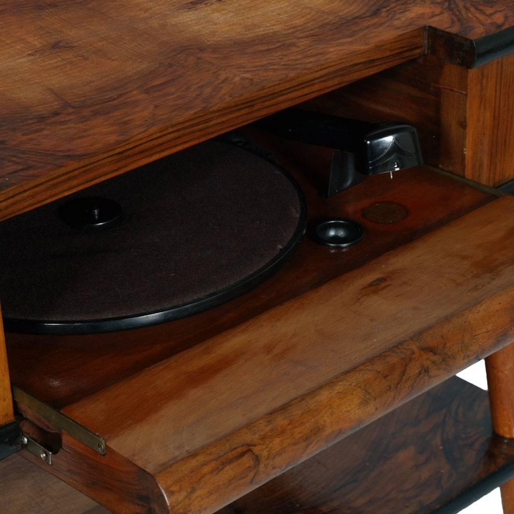 mid century modern record console