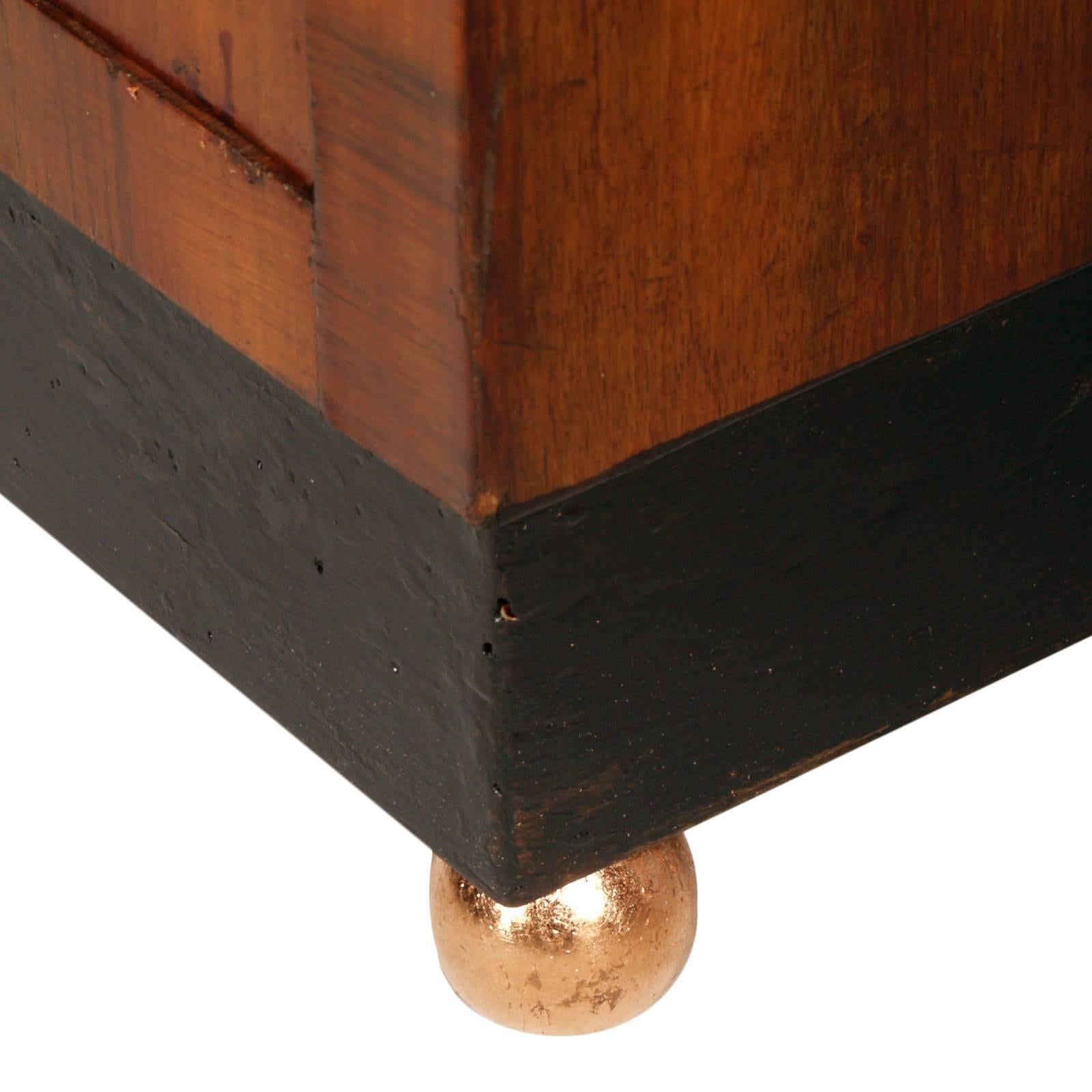 20th Century Art Deco Desk by Gaetano Borsani walnut veneer , lower ebonized , copper feet