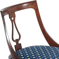 Italy 19th Century Walnut Directory "Gondola" Chair Restored new-Upholstered