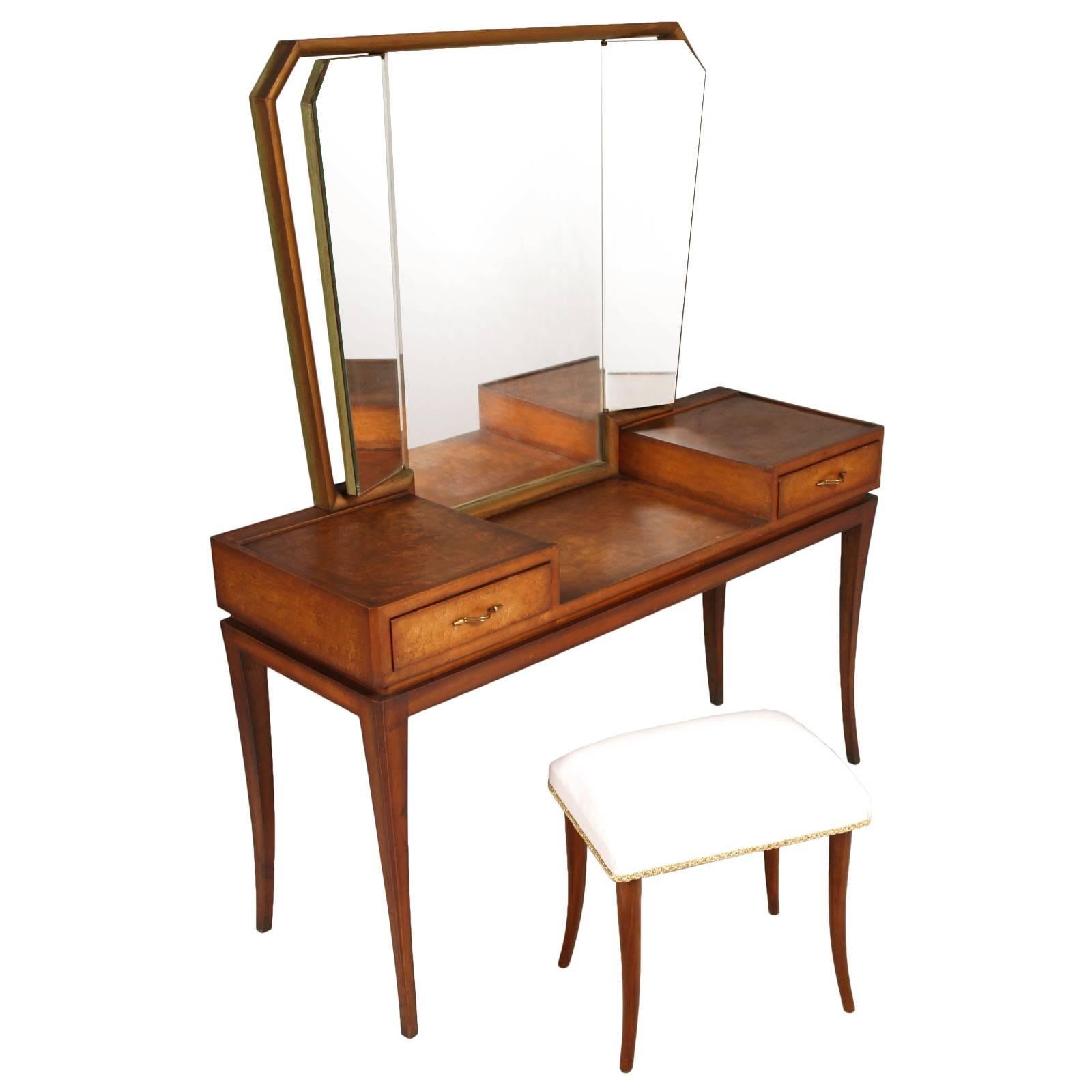 Early 20th Century Modernist Vanity or Dressing Table, Meroni & Fossati Lissone