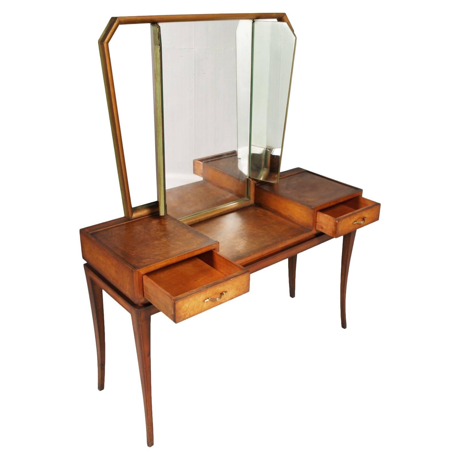 Art Nouveau Early 20th Century Modernist Vanity or Dressing Table, Meroni & Fossati Lissone