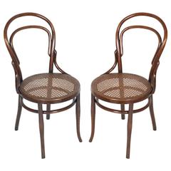 Early 20th Century Matched Pair of Classic Bentwood Thonet Chairs n. 14