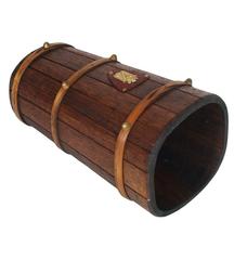 Art Deco Umbrella Stand with Coat of Arms, in Oak and Curved Beech