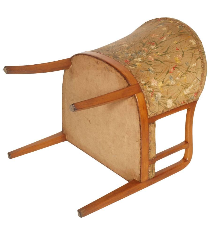 Art-déco-Sessel aus Nussbaumholz des frühen 20. Jahrhunderts, Jules Leleu zugeschrieben (Art déco) im Angebot