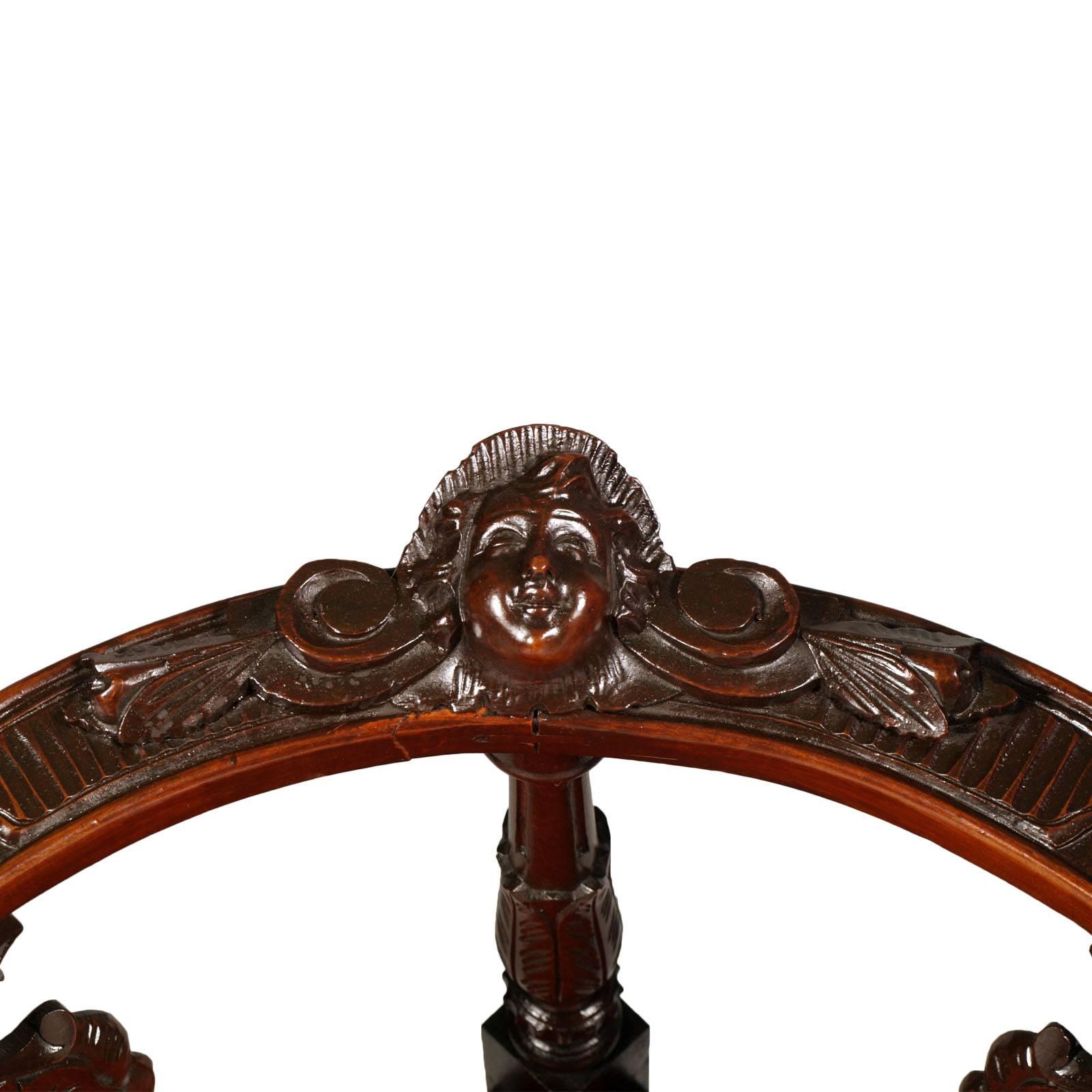 Last 19th Century Sofa & Armchairs Carved Walnut by Testolini Salviati, Venice For Sale 3