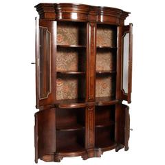 Italian Baroque Renaissance Display Cabinet in Walnut & Burl Walnut