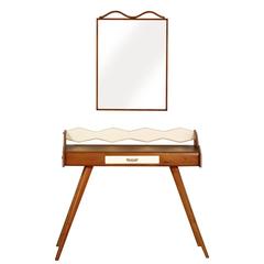 Mid-Century Modern Console with Mirror in Ico Parisi Style
