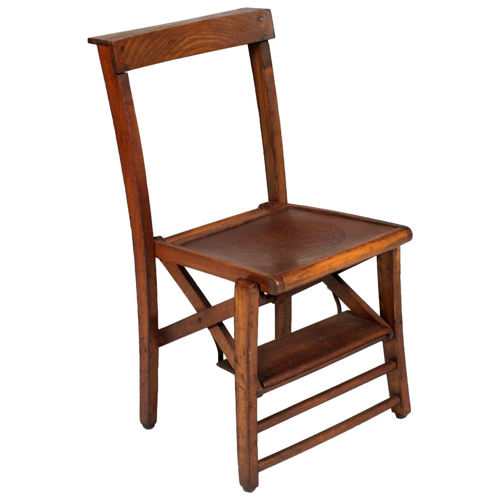 Church Chair Faldstool im Jugendstil der Kathedrale Santo Antonio, Wachs poliert im Angebot