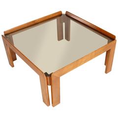 Italian Mid-Century Modern Coffee Tabletop Cristal Fumè Design A.&T. Scarpa 1