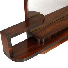 1920s Art Deco Wall Mirror in Burl Walnut by Osvaldo or Gaetano Borsani