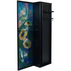 Art Nouveau mirrored Hanger entry cabinet Wardrobe Lacquered Wood & glass