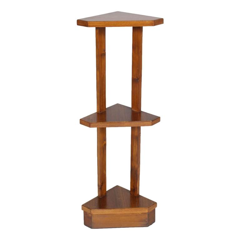 Mid Century Modern Art Deco Oak Corner Shelves Etagere At 1stdibs