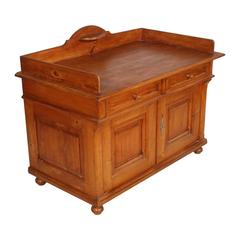Late 19th century Tyrolean Credenza Sideboard Vanity , Solid Larch, wax polished