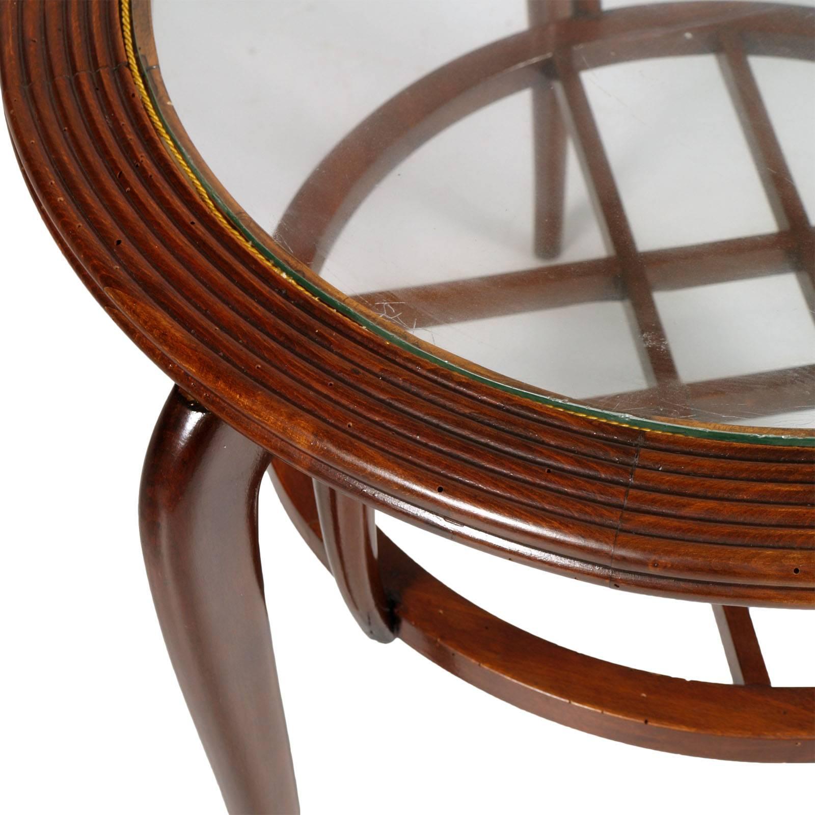 Art Deco 1940s Mid-Century Coffee Table Centre Table by Paolo Buffa, Walnut wax-polished For Sale