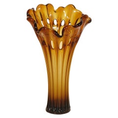 Early 20th Century Art Nouveau Ambra Vase, Murano Glass "Sommerso" by Salviati