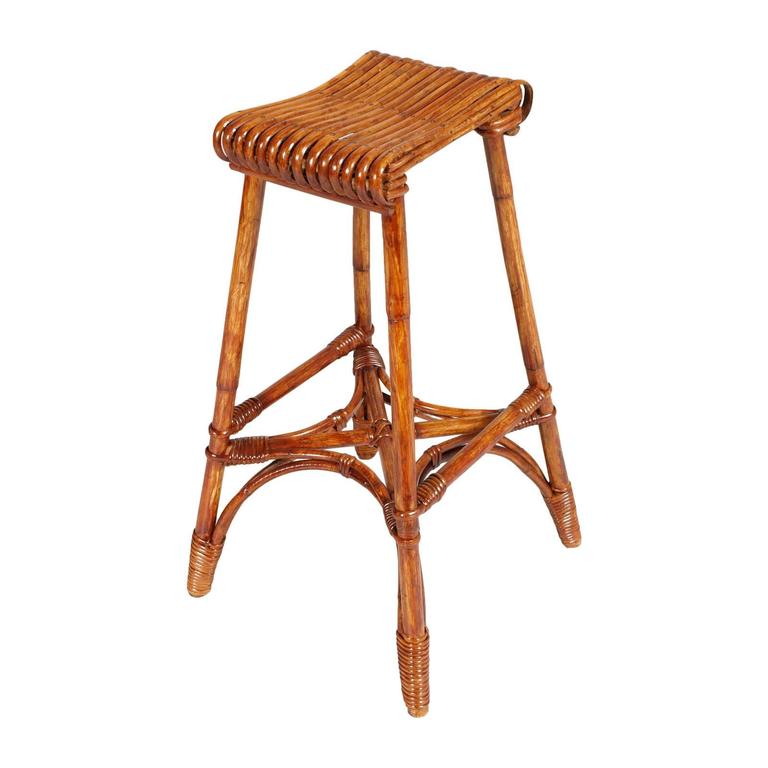 MidCentury Modern Bamboo Stool in Franca Helg Manner For Sale at 1stdibs