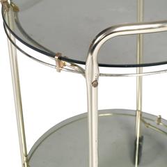 Mid-Century Modern Italian Brass and Smoked Crystal Bar Cart