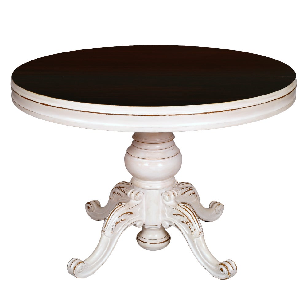 19th Century Set Baroque Round Table Extendable Six Chairs White 19th Century Set Baroque Round Table Extendable Six Chairs White Painted For At 1stdibs