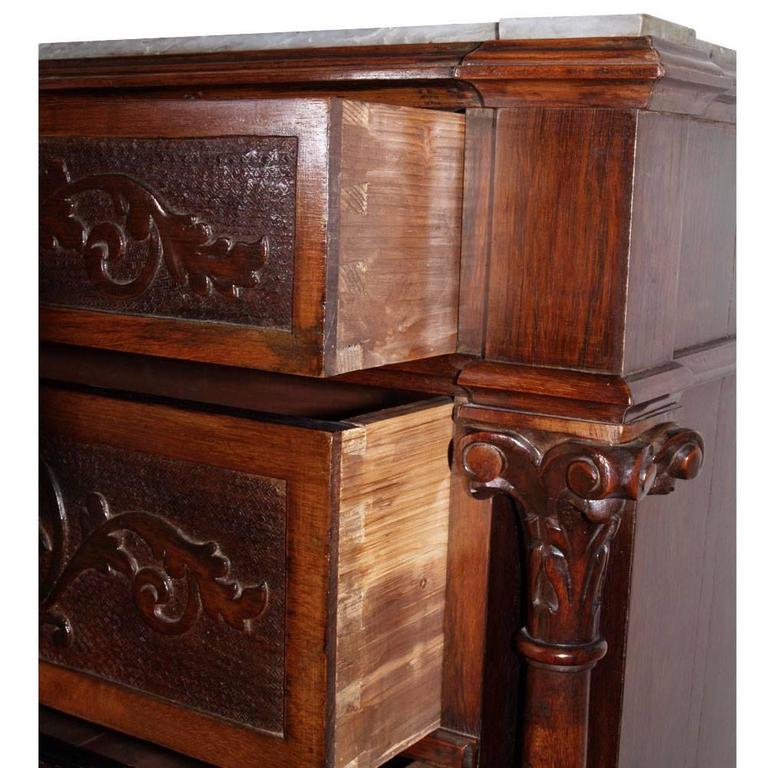Vincenzo Cadorin Venetian 1890s Bedroom Renaissance Set In Massive Carved Walnut