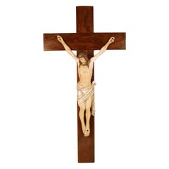 Late 19th Century Polychrome Wood Crucifix Attributable to Vincenzo Cadorin