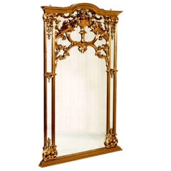 Antique Early 1900s Large Venetian Rococo Mirror by Testolini Salviati Giltwood Walnut