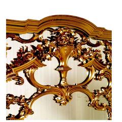 Early 1900s Large Venetian Rococo Mirror by Testolini Salviati Giltwood Walnut
