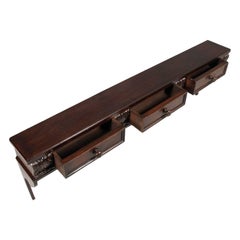 Antique , Italian , Kitchen Shelf Plate and Pot Rack, Walnut, dresser 3  Drawers