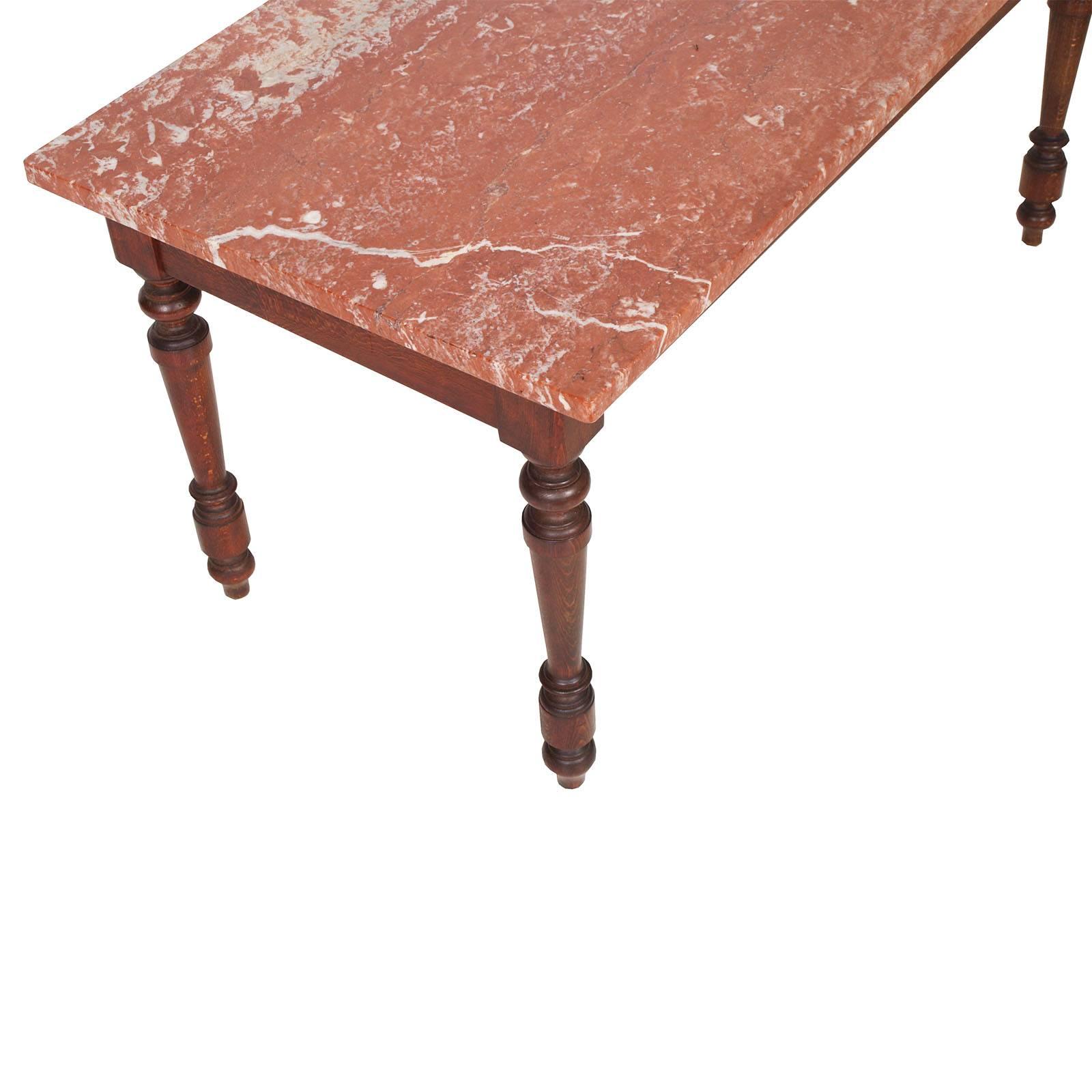 Renaissance Revival Coffee Centre Table Renaissance with Top Verona's Marble by Ebanisteria Bovolone For Sale