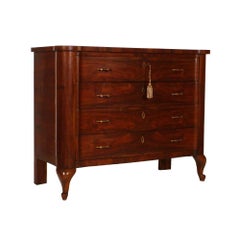 Art Deco Dresser and Nightstands, Walnut and Burl Walnut Gaetano Borsani style