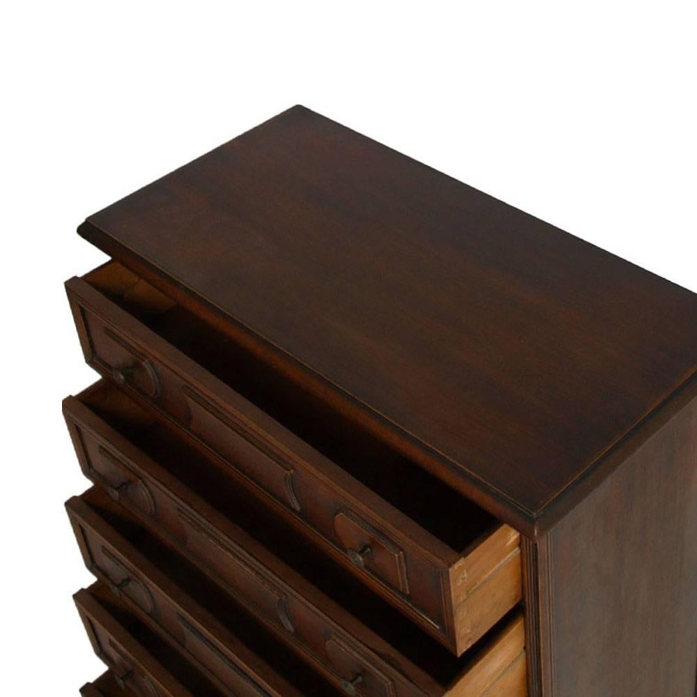 Renaissance Revival Mid-Century Small Renaissance Italian Dresser in Walnut Restored Polished to Wax For Sale