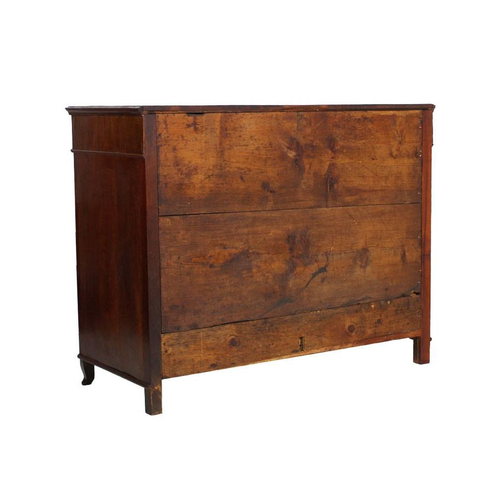 Late 18th Century, Antique Italian Commode Chest of Drawers, Walnut, with Inlaid In Good Condition For Sale In Vigonza, Padua