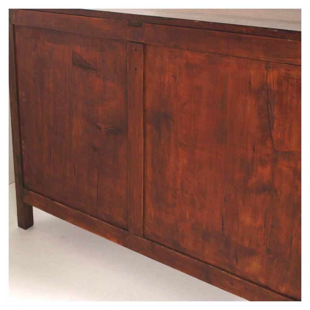 Bronze Early 20th Century Italy Art Nouveau Chest of Drawers Commode in solid Walnut